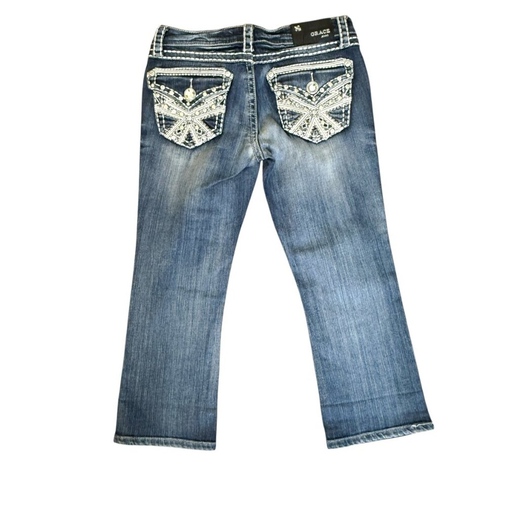 Grace In LA Cropped Capri Jeans + Rhinestone Bling Pockets (5/26–27) NEW